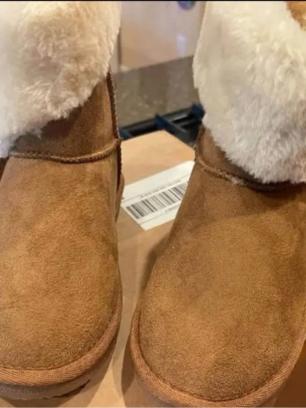 Lamo Kids Chestnut Suede Faux Fur Tassel Ankle Boots